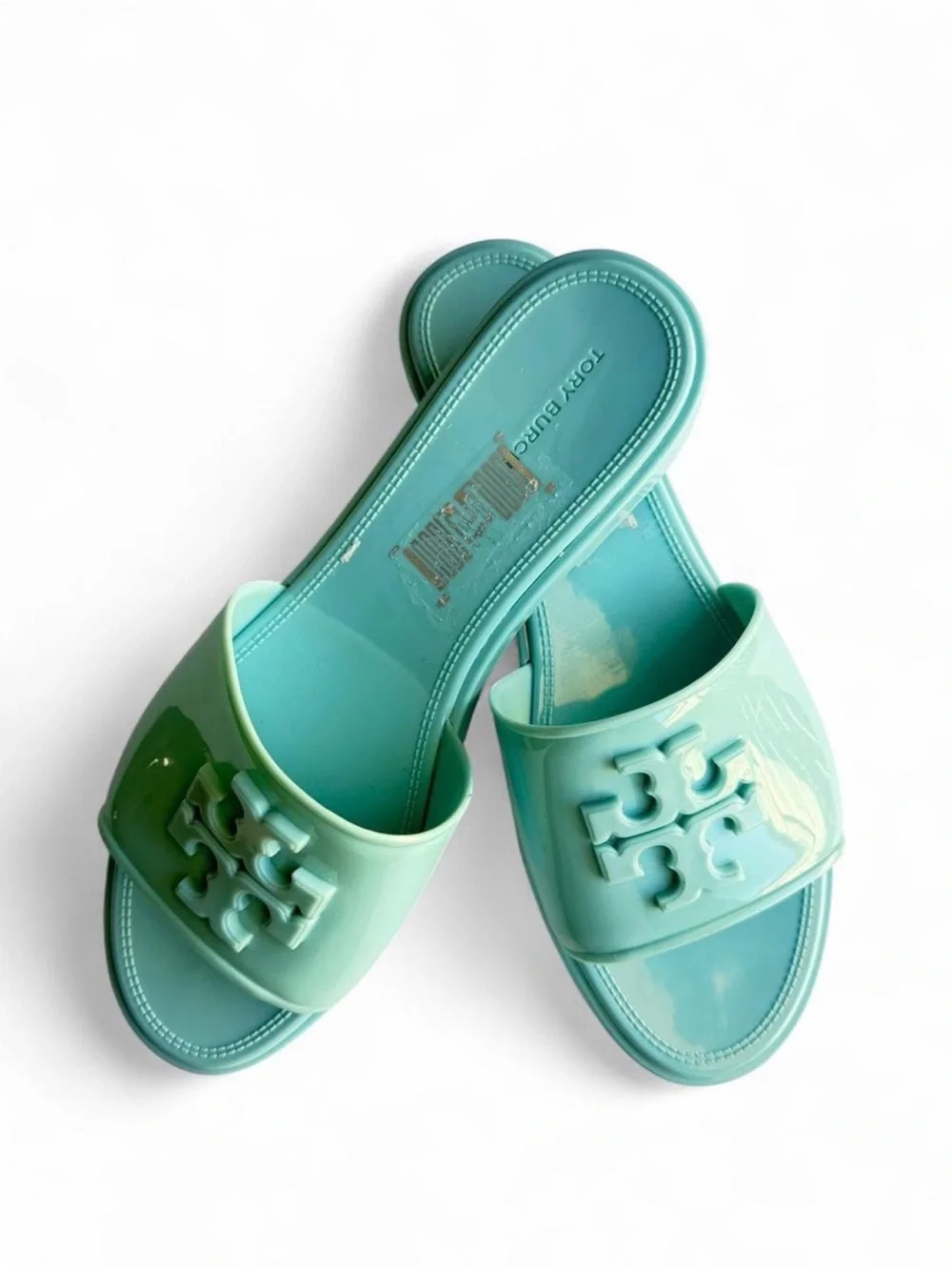 Tory Burch Eleanor Jelly Light Blue Slide Sandals Size 9